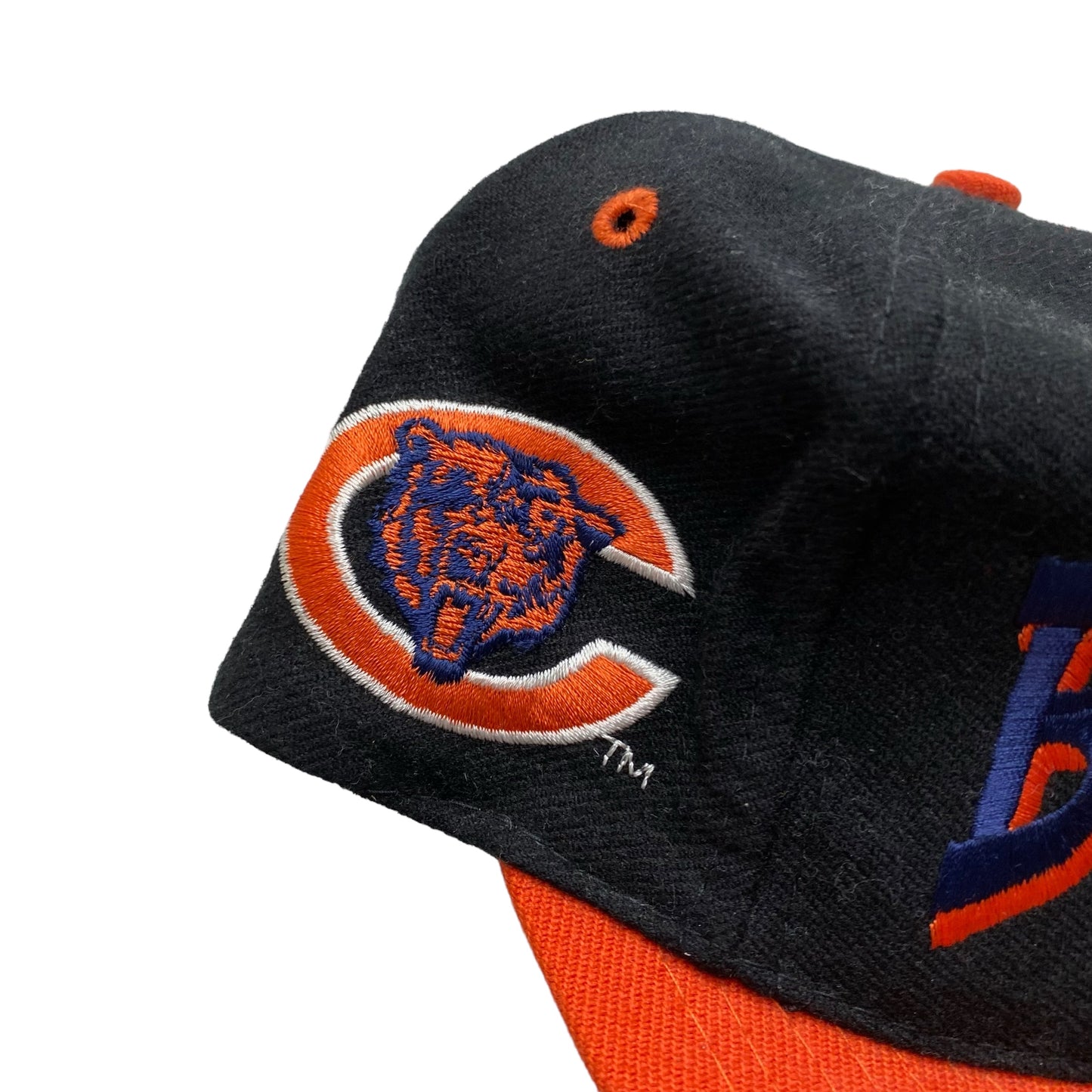 Vintage Chicago Bears NFL Black Arch Text Snap Back Hat