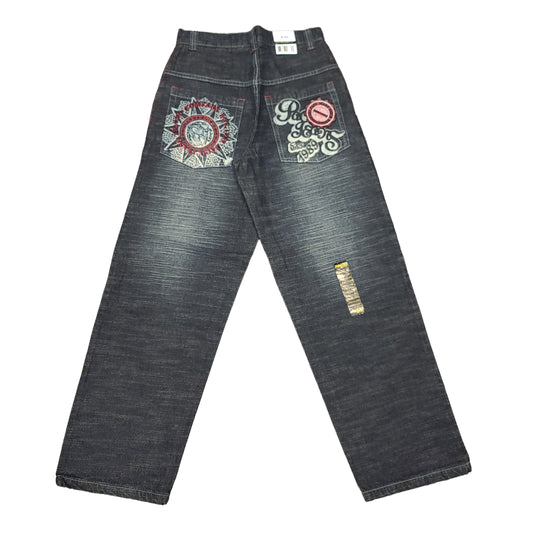 Vintage Y2K Sun Print Denim Paco Jeans