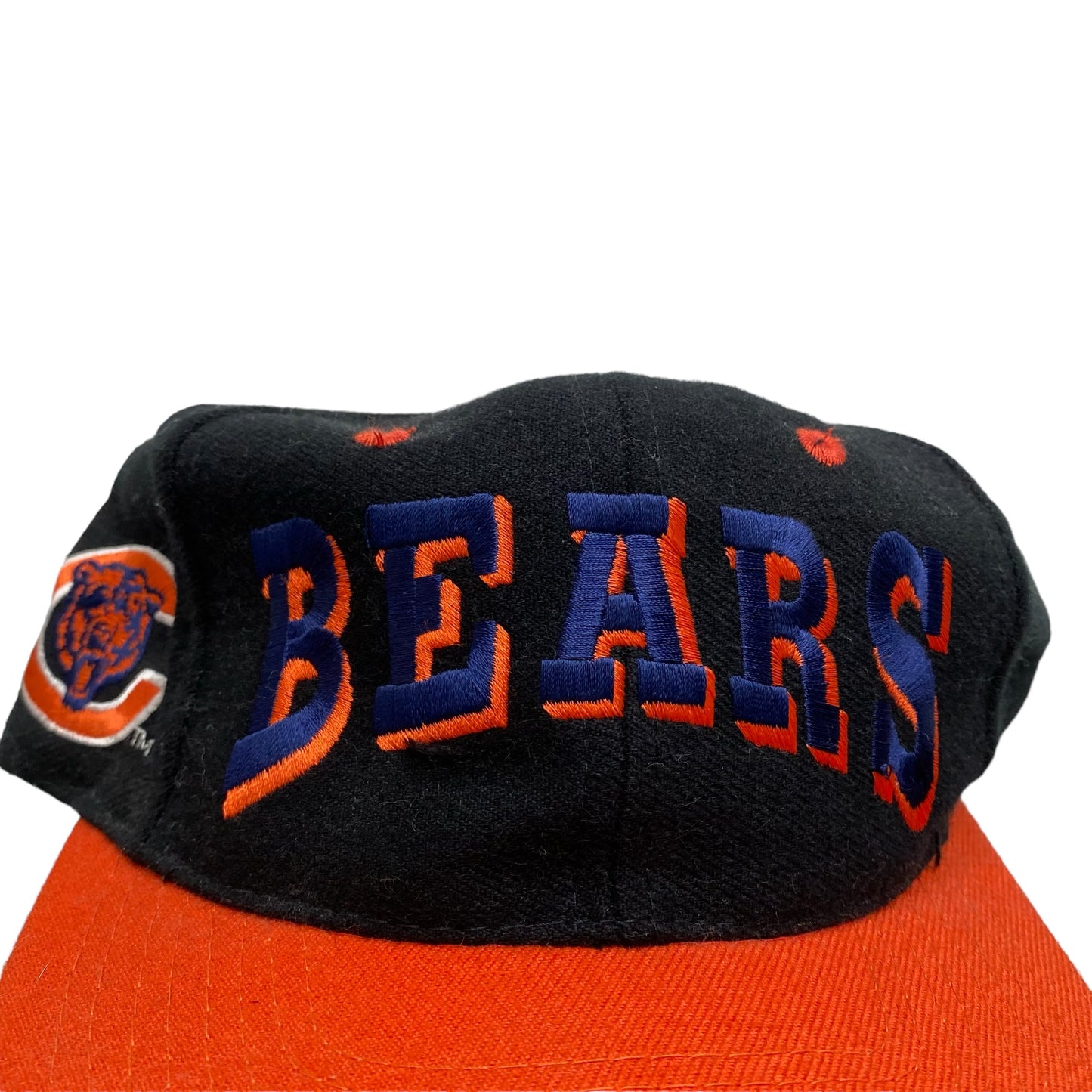 Vintage Chicago Bears NFL Black Arch Text Snap Back Hat