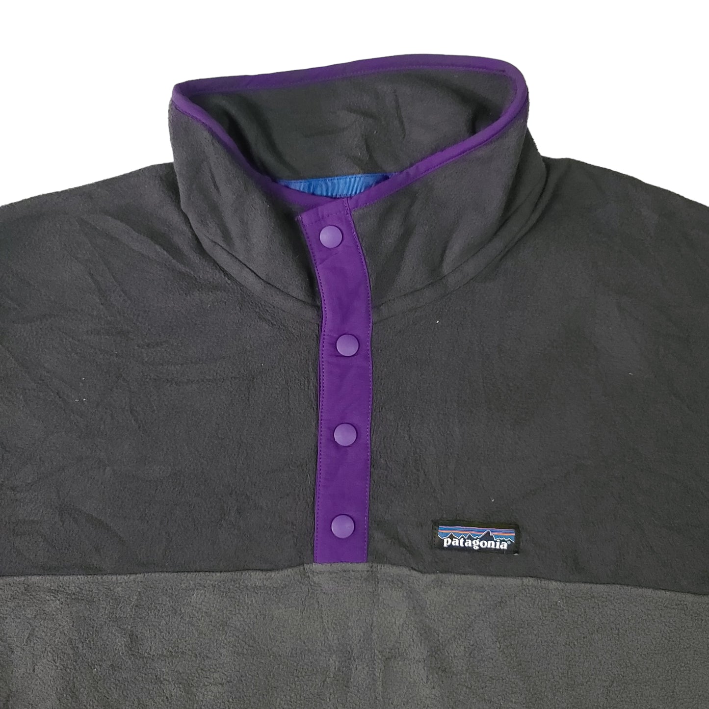 Patagonia Gray & Purple Synchilla Fleece Sweater