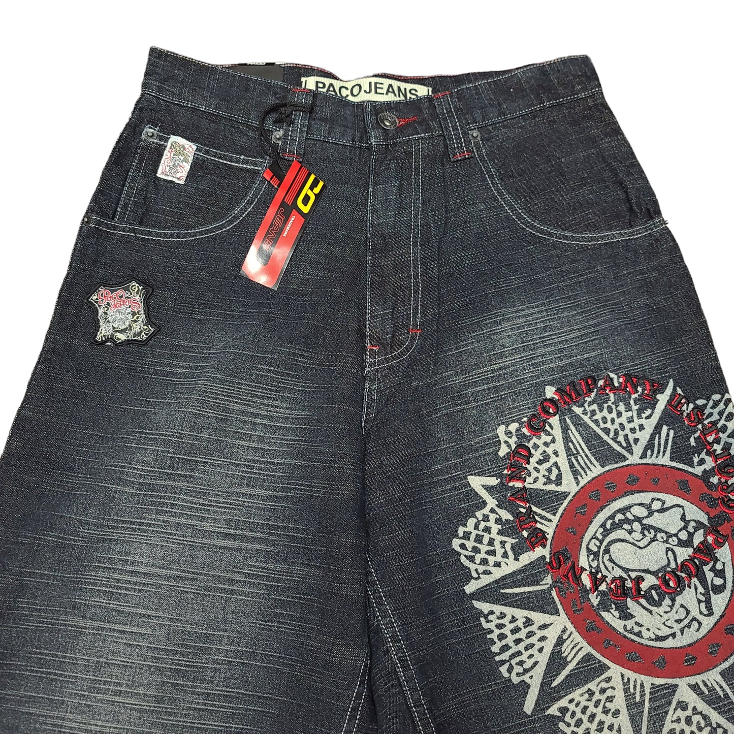 Vintage Y2K Sun Print Denim Paco Jeans