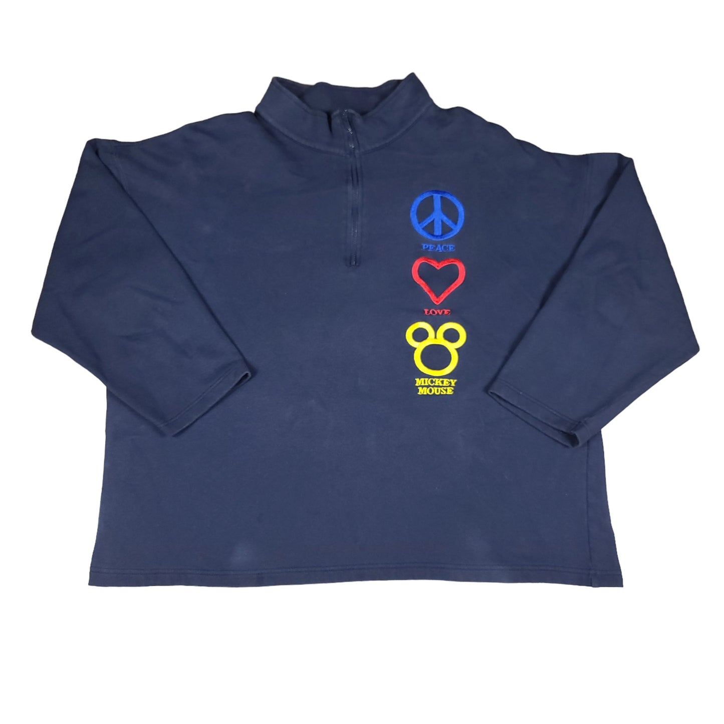 Vintage Peace Love Mickey Mouse Blue Sweatshirt