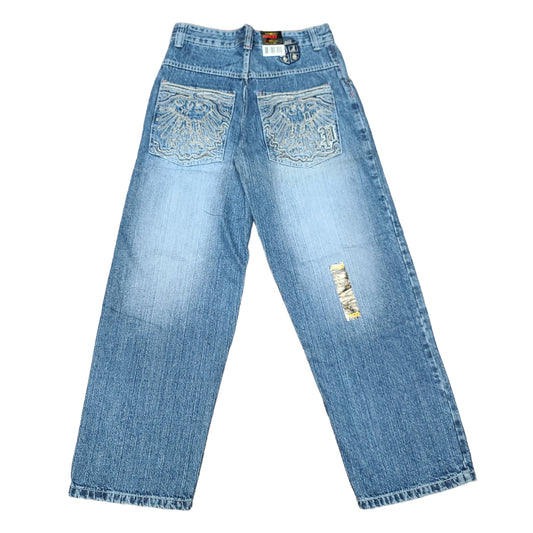 Vintage Y2K Embroidered Blue Denim Paco Jeans