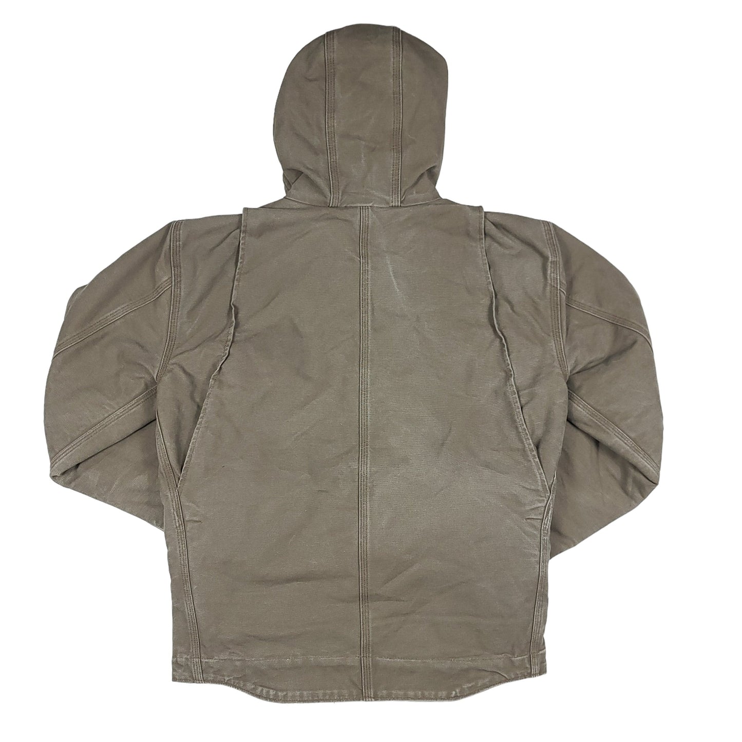Carhartt Brown Sherpa Lined Hooded Jacket (Broken Zipper)