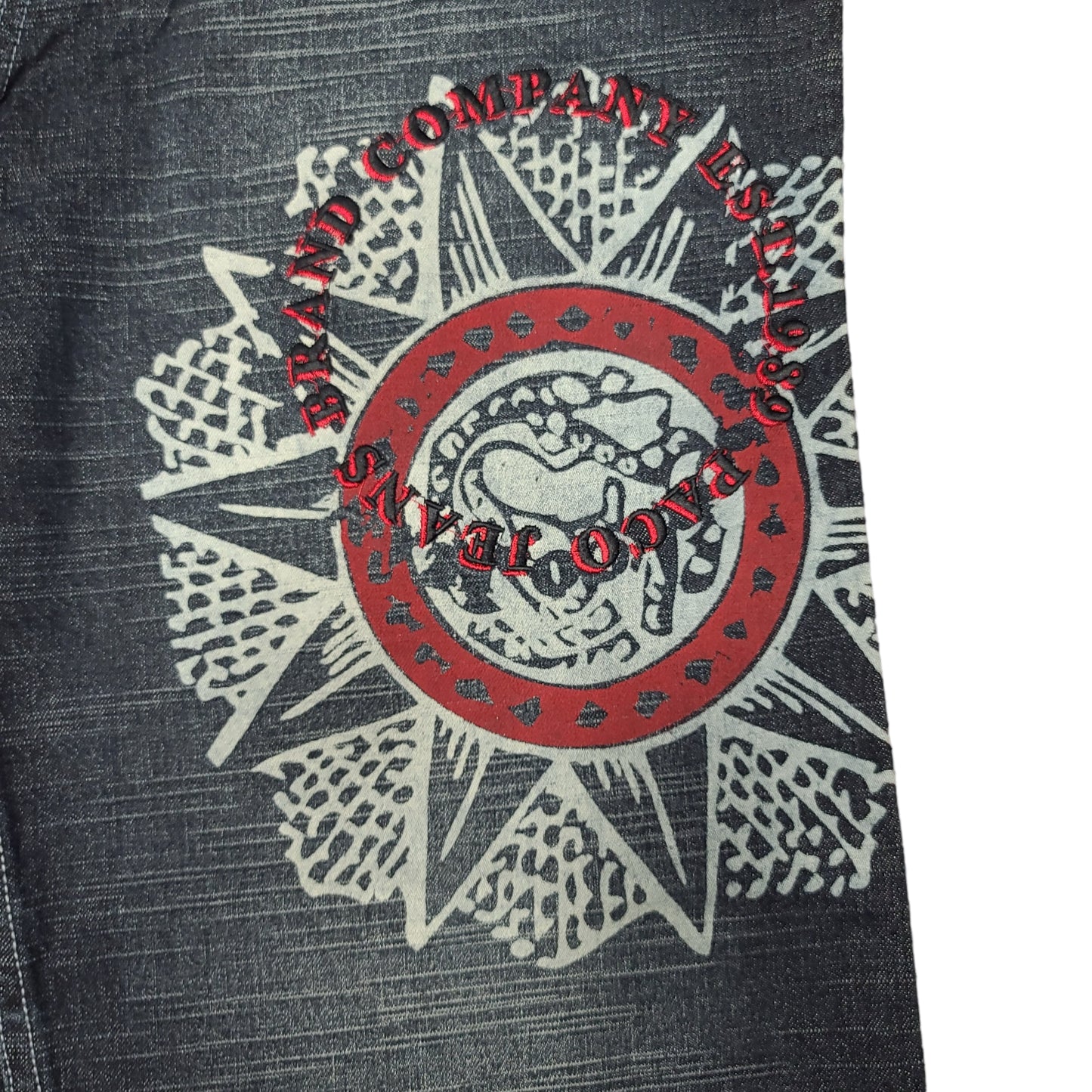 Vintage Y2K Sun Print Denim Paco Jeans