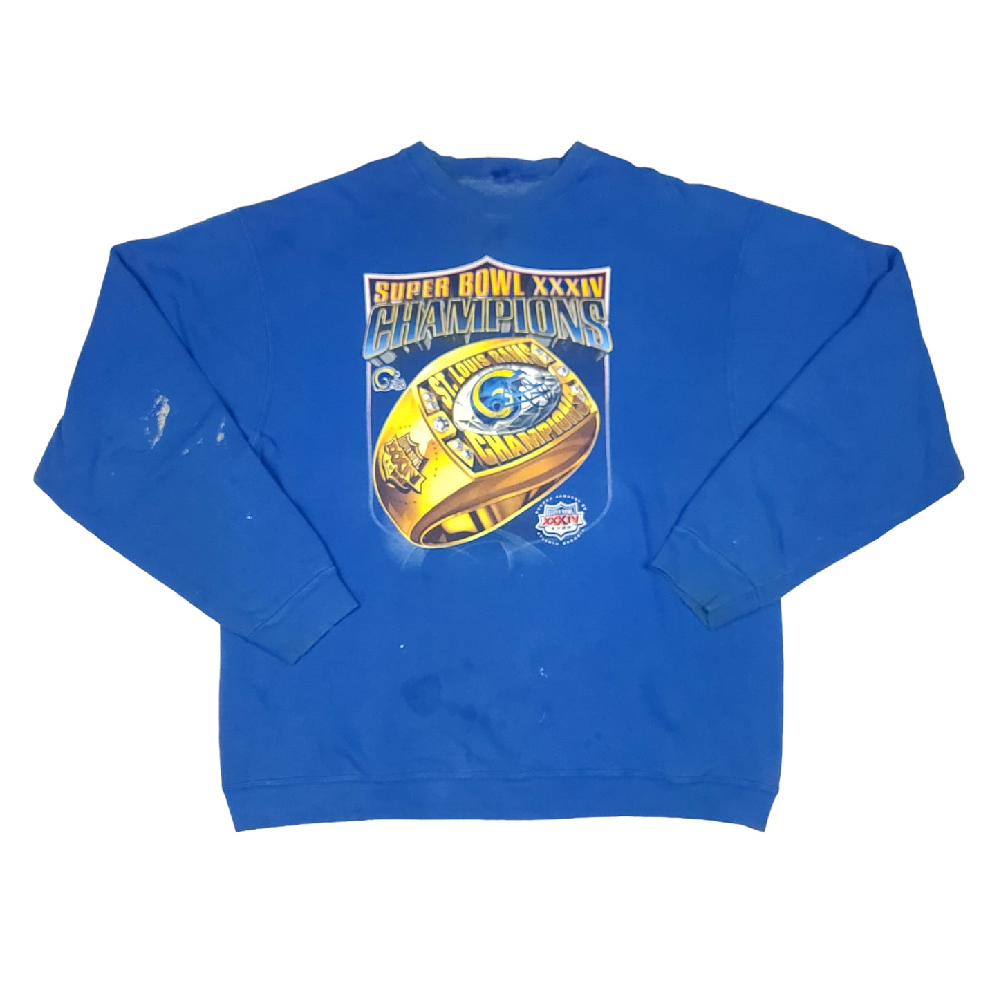 Vintage St. Louis Rams Blue Super Bowl Champions XXXIV Sweatshirt