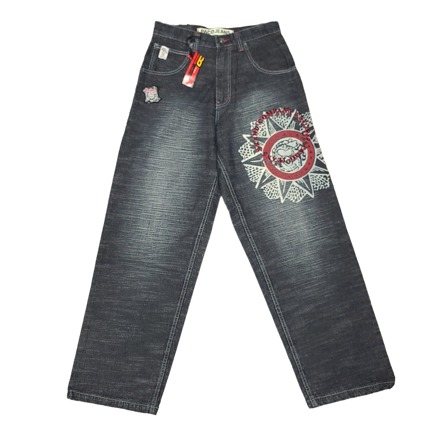 Vintage Y2K Sun Print Denim Paco Jeans