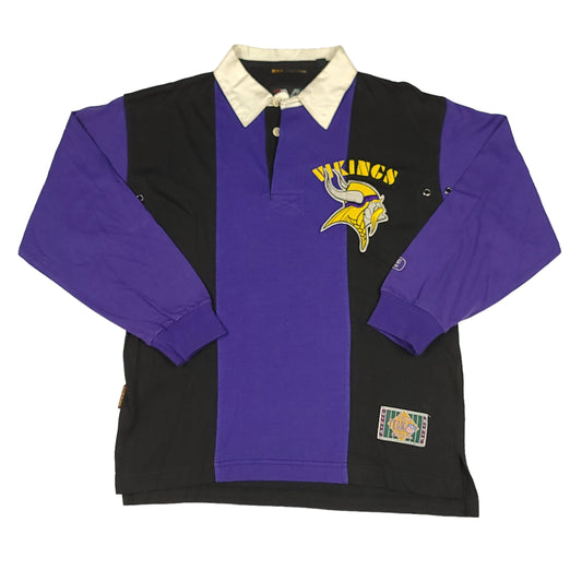 Vintage Minnesota Vikings Mirage Long Sleeve Polo