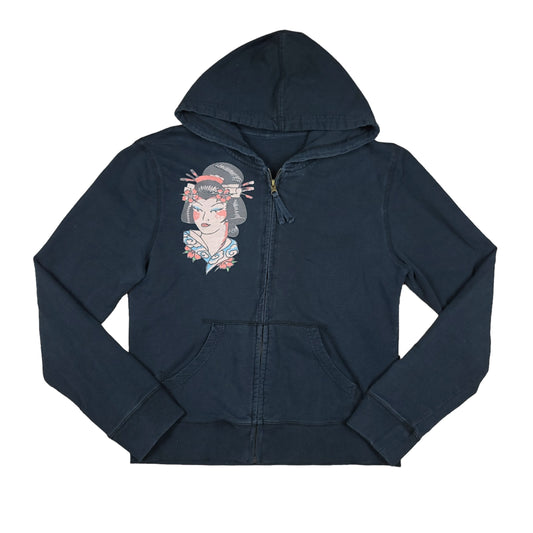 Geisha Black Zip Up Hoodie