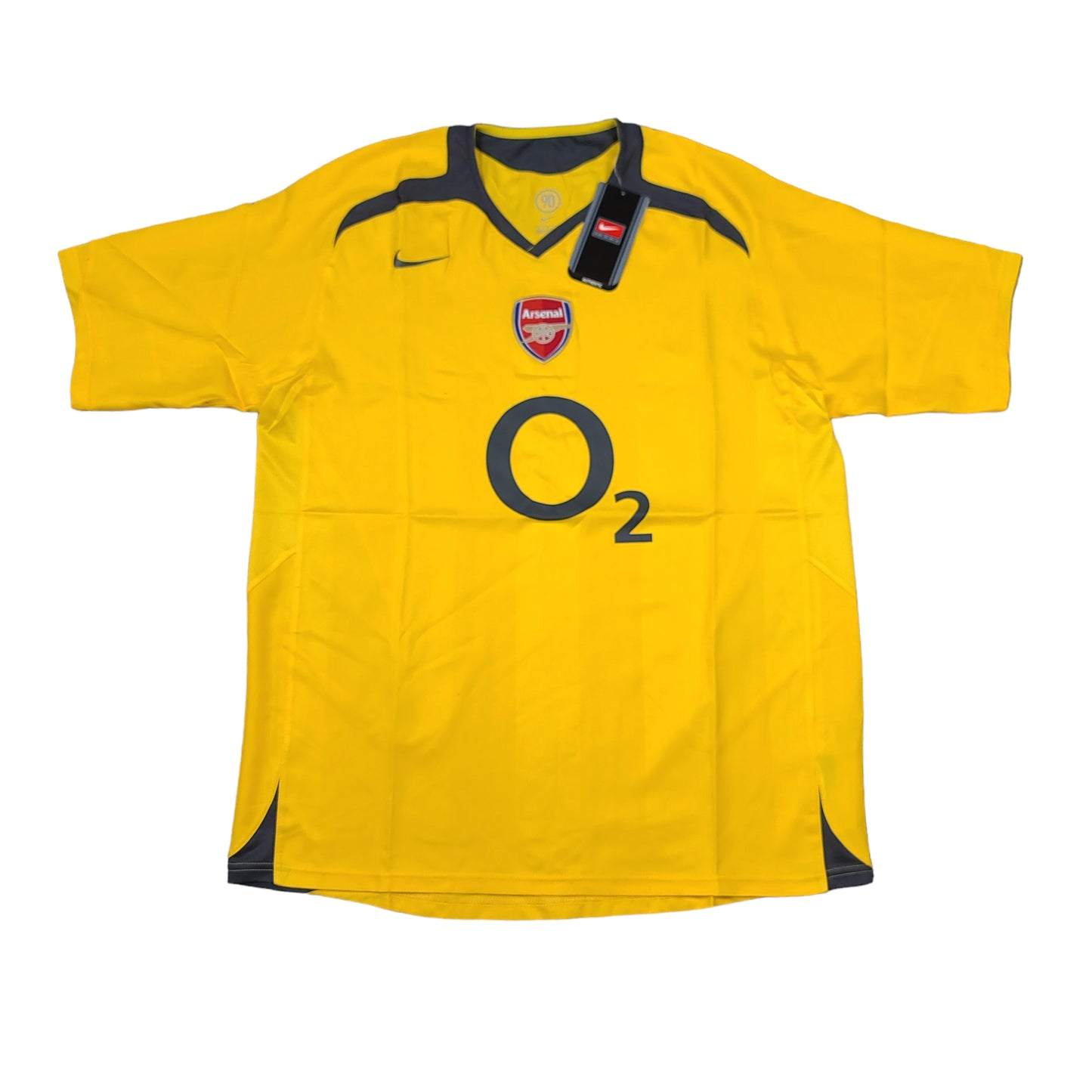 Vintage Deadstock Nike Arsenal Yellow 2003 Away Soccer Jersey (New with Tags)