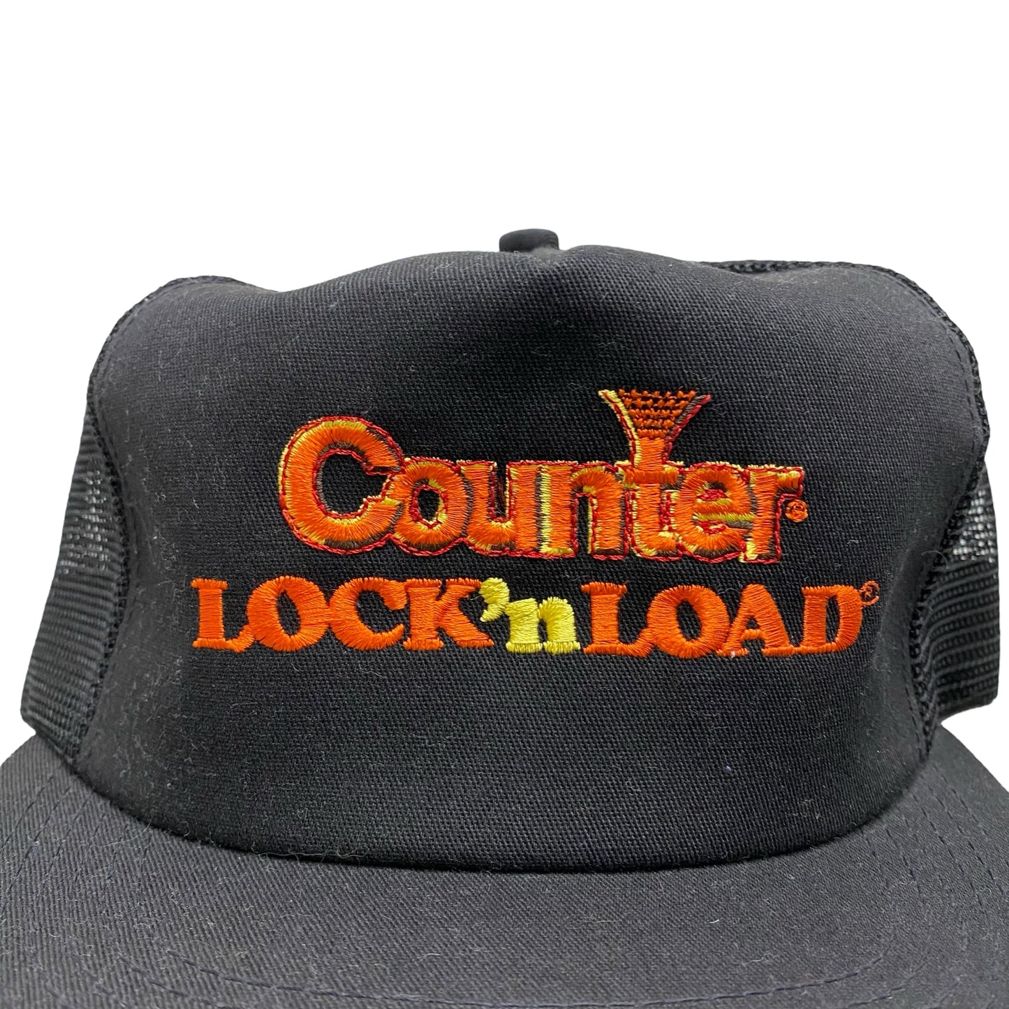Vintage Counter Lock'n Load Black Trucker Snap Back Hat