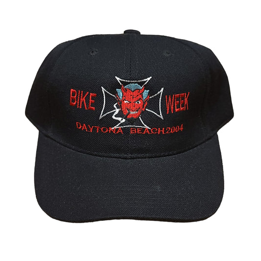 Vintage Bike Week Daytona Beach 2004 Black Velcro Back Hat
