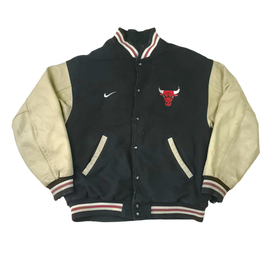 Vintage Chicago Bulls Nike Leather & Wool Letterman Jacket