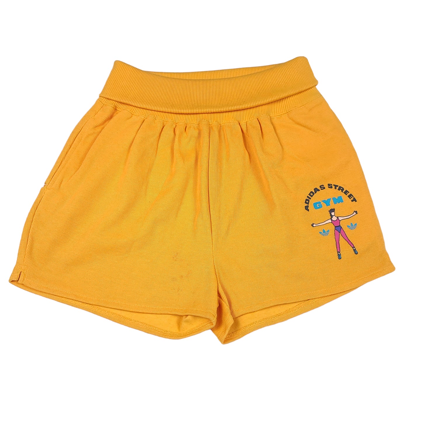 Vintage 80's adidas Street Gym Yellow Cotton Shorts