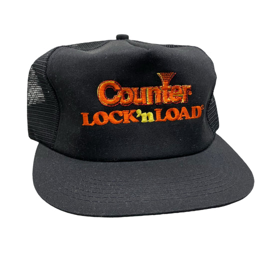 Vintage Counter Lock'n Load Black Trucker Snap Back Hat