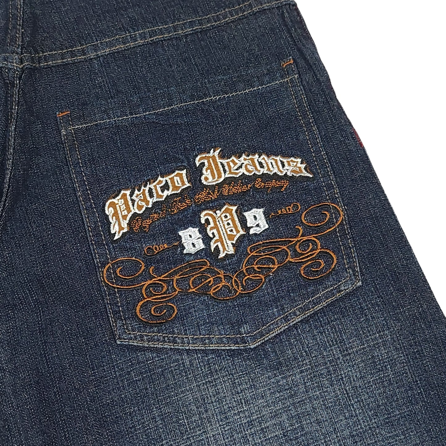 Vintage Y2K Embroidered Dark Denim Paco Jeans