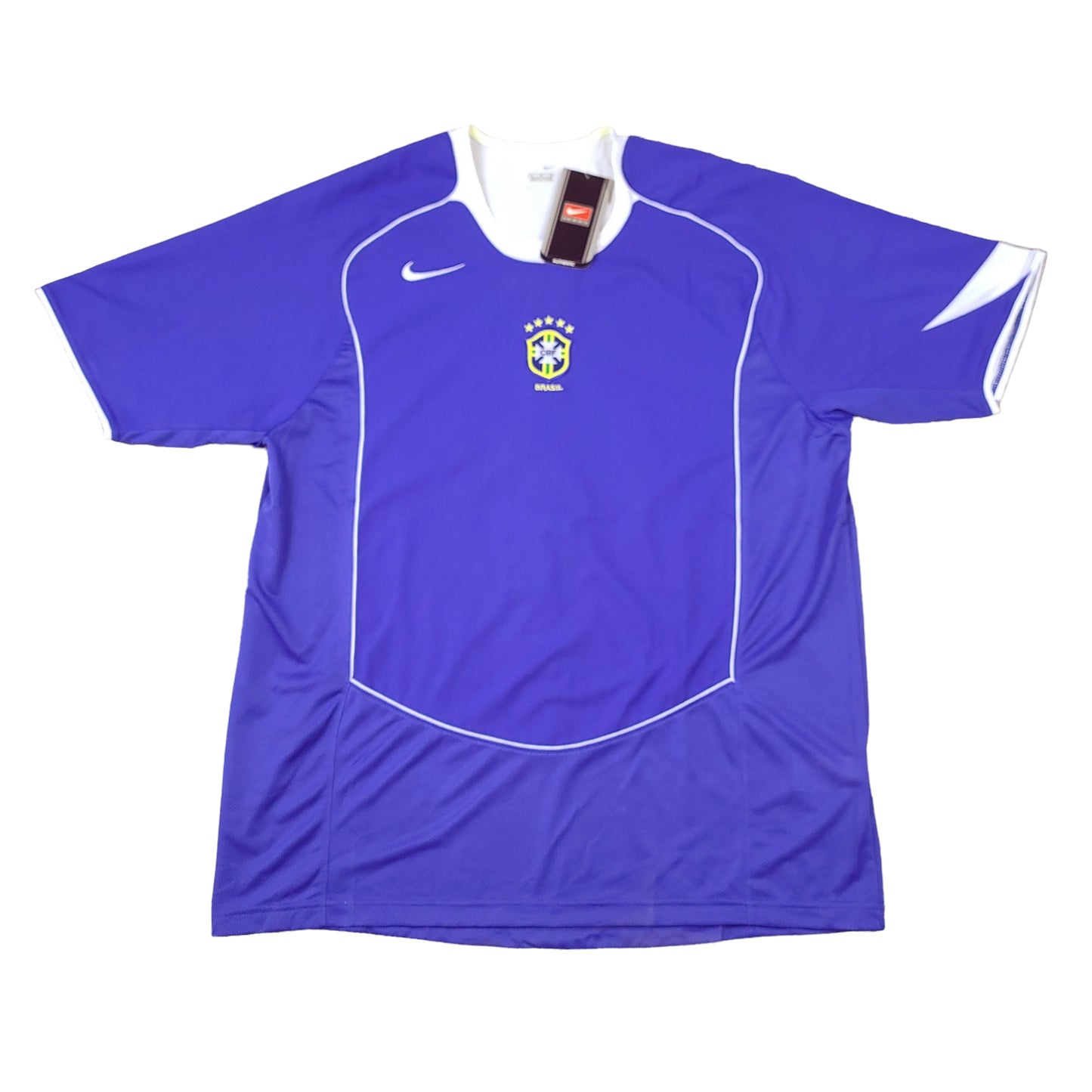 Vintage Deadstock Nike Brazil Blue 2004 Soccer Jersey (New with Tags)