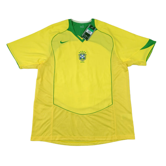 Vintage Deadstock Nike Brazil Yellow 2004 Soccer Jersey (New with Tags)