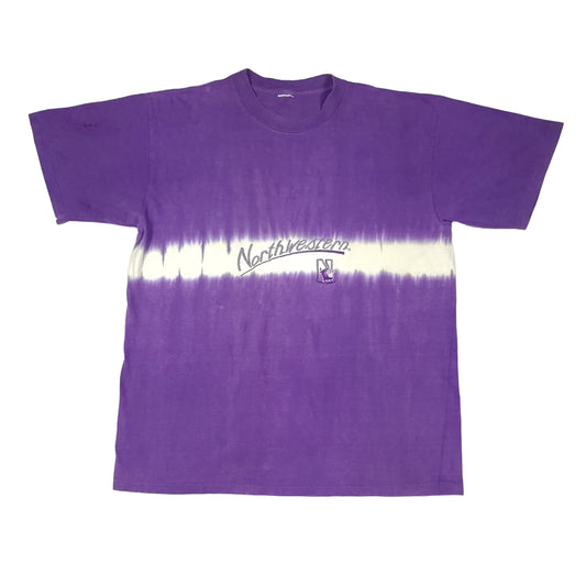 Vintage Northwestern University Purple White Center Tie-Dye Tee