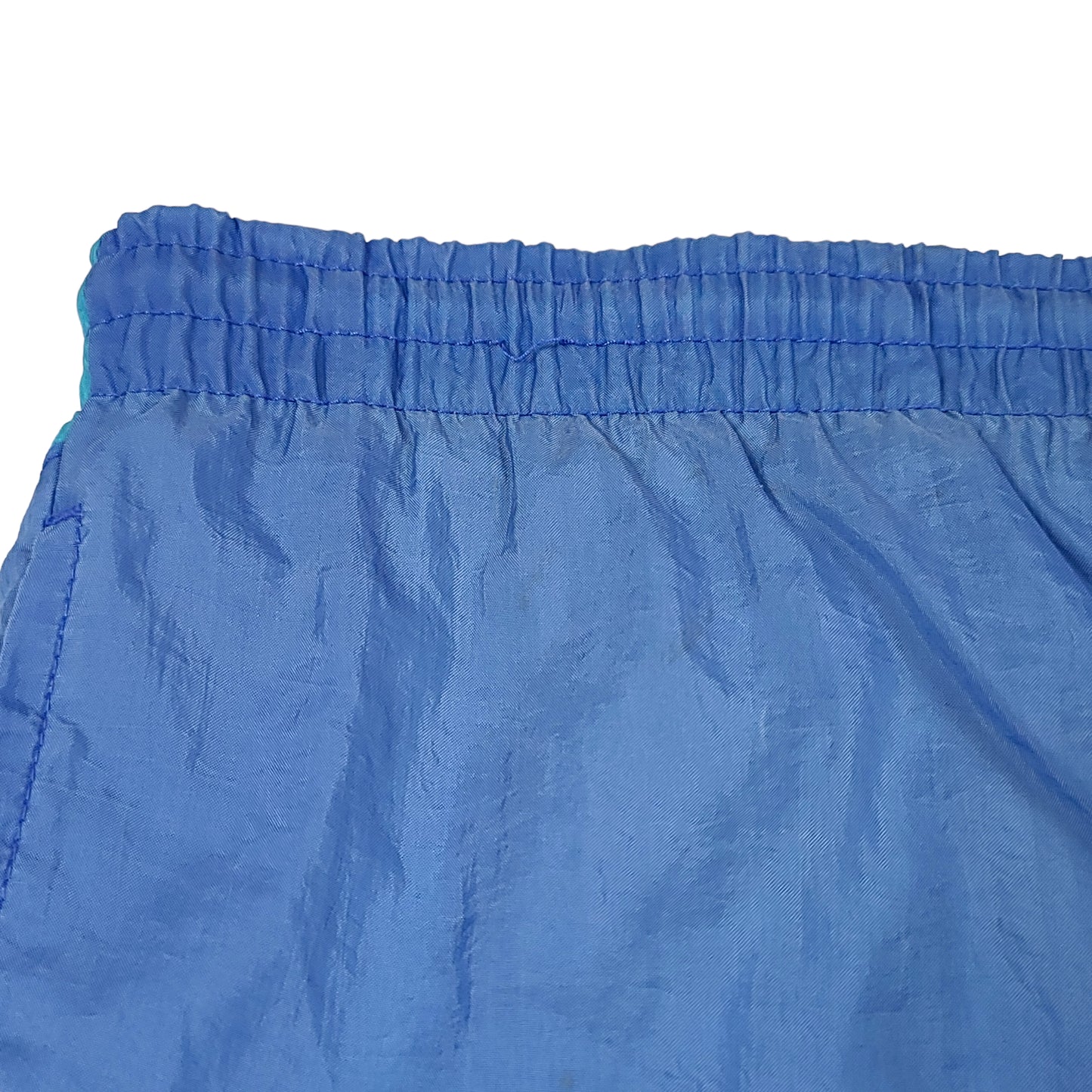 Vintage Nike Blue Color Block Big Swoosh Nylon Shorts