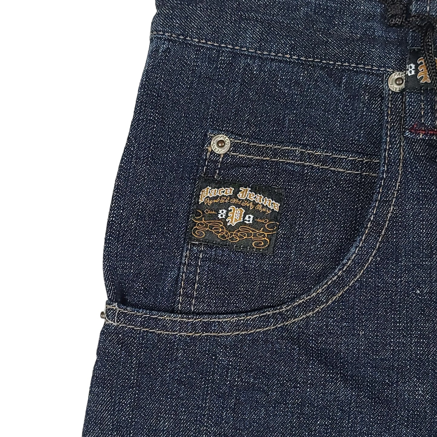 Vintage Y2K Embroidered Dark Denim Paco Jeans