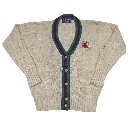 Vintage Polo Ralph Lauren Beige Cable Knit Cardigan