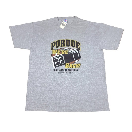 Vintage Purdue University Gray "We're Back" Russell Athletic Tee