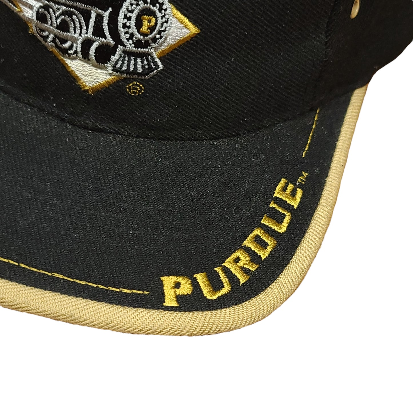 Vintage Purdue University Black & Gold Logo Athletic Strap back Hat