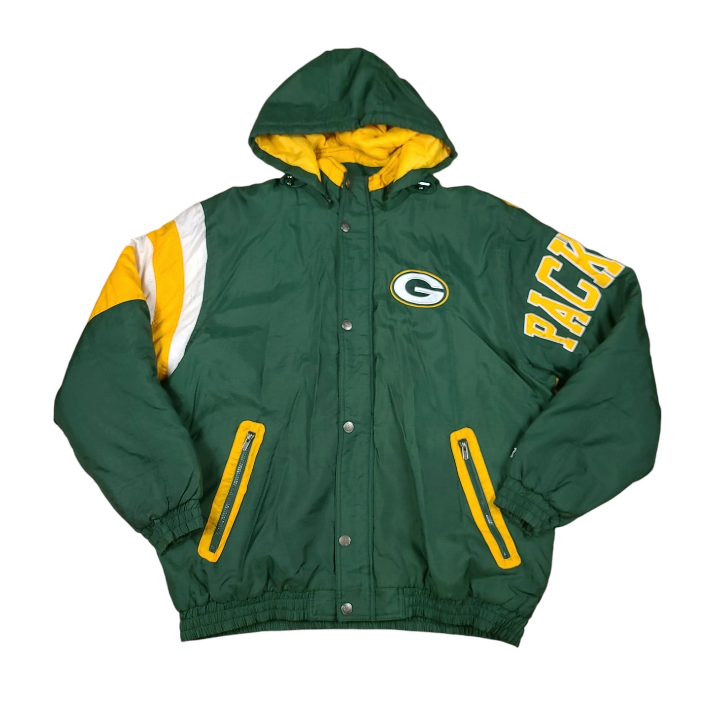 Green Bay Packers NFL Football Starter Puffer Jacket (Broken Zipper)