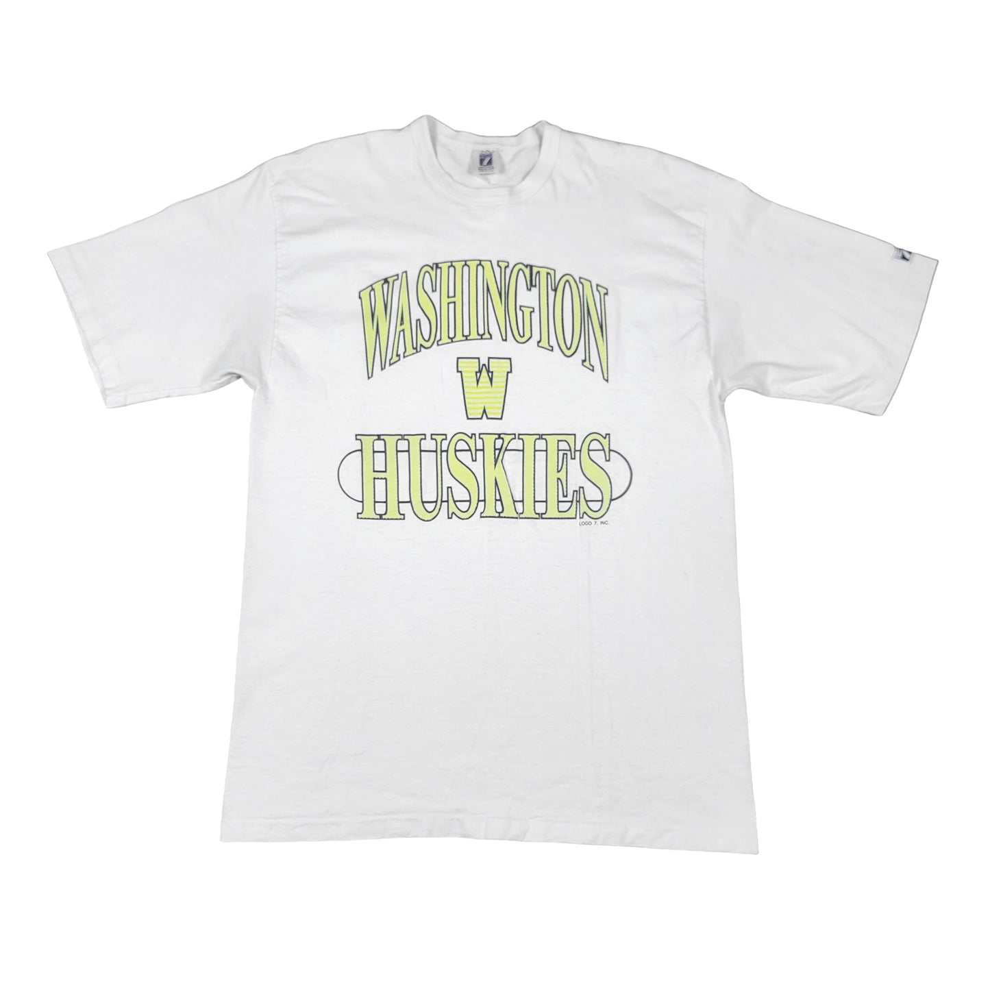 Vintage University of Washington Huskies White Logo 7 Tee