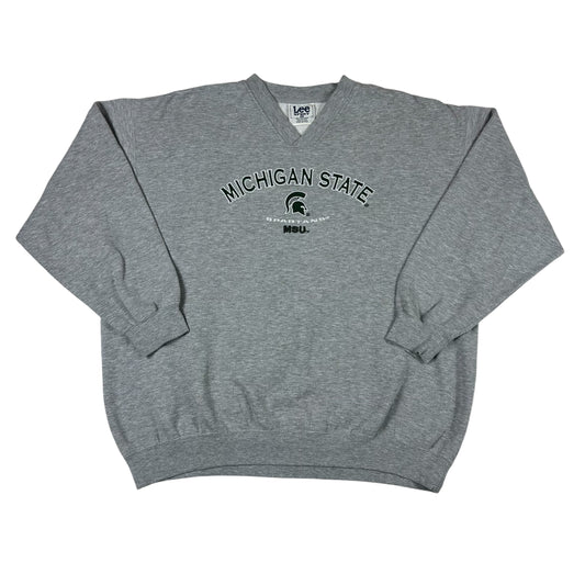 Vintage Michigan State University Sweatshirt Lee V-neck Spartans