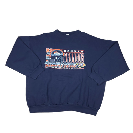 Vintage Denver Broncos 1997 Navy Blue Sweatshirt