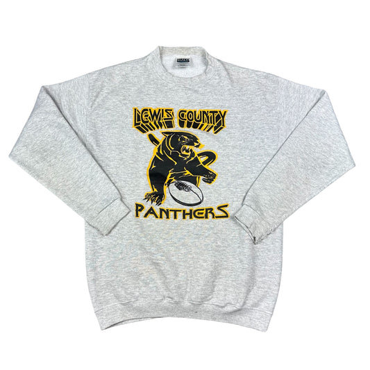 Vintage Lewis County Panthers Football Gray Tultex Sweatshirt