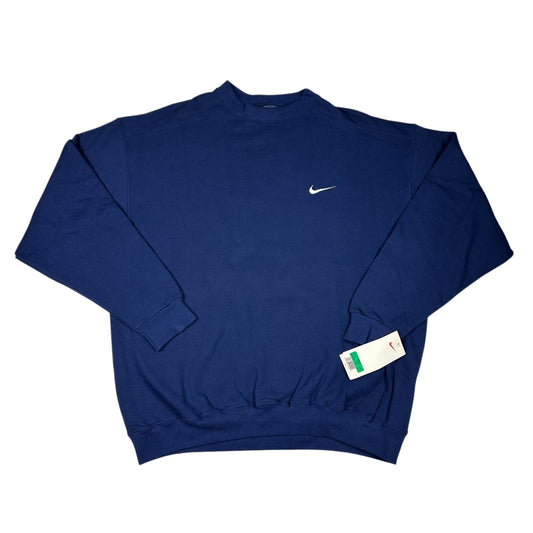 Vintage Nike Sweatshirt 90's Mini Swoosh Navy Blue