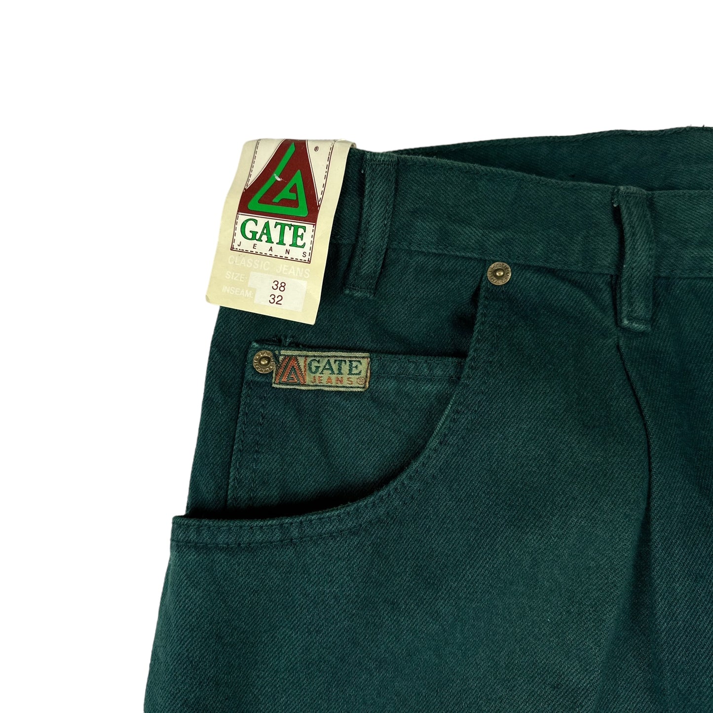 Vintage Y2K LA Gate Emerald Green Denim Pants