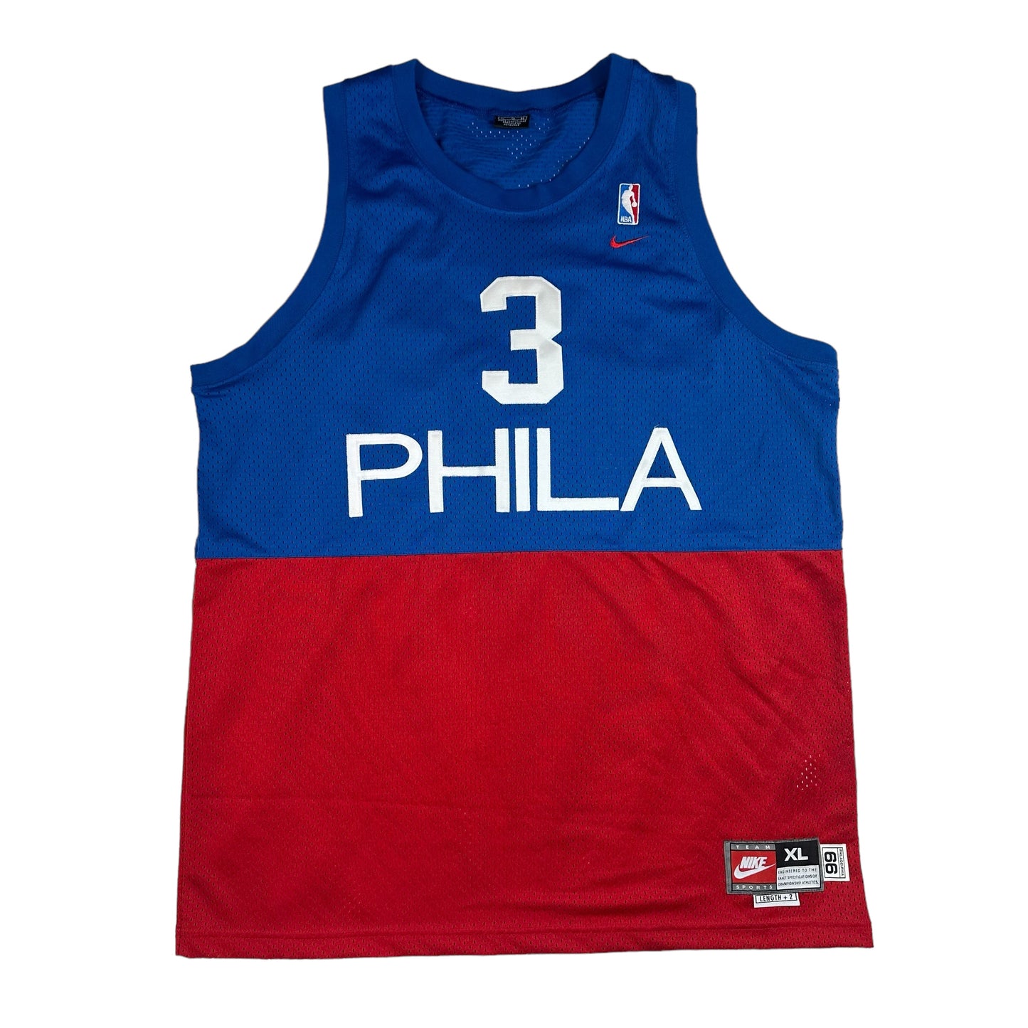 Allen Iverson #3 Philidelphia 76ers Blue & Red Nike Basketball Jersey