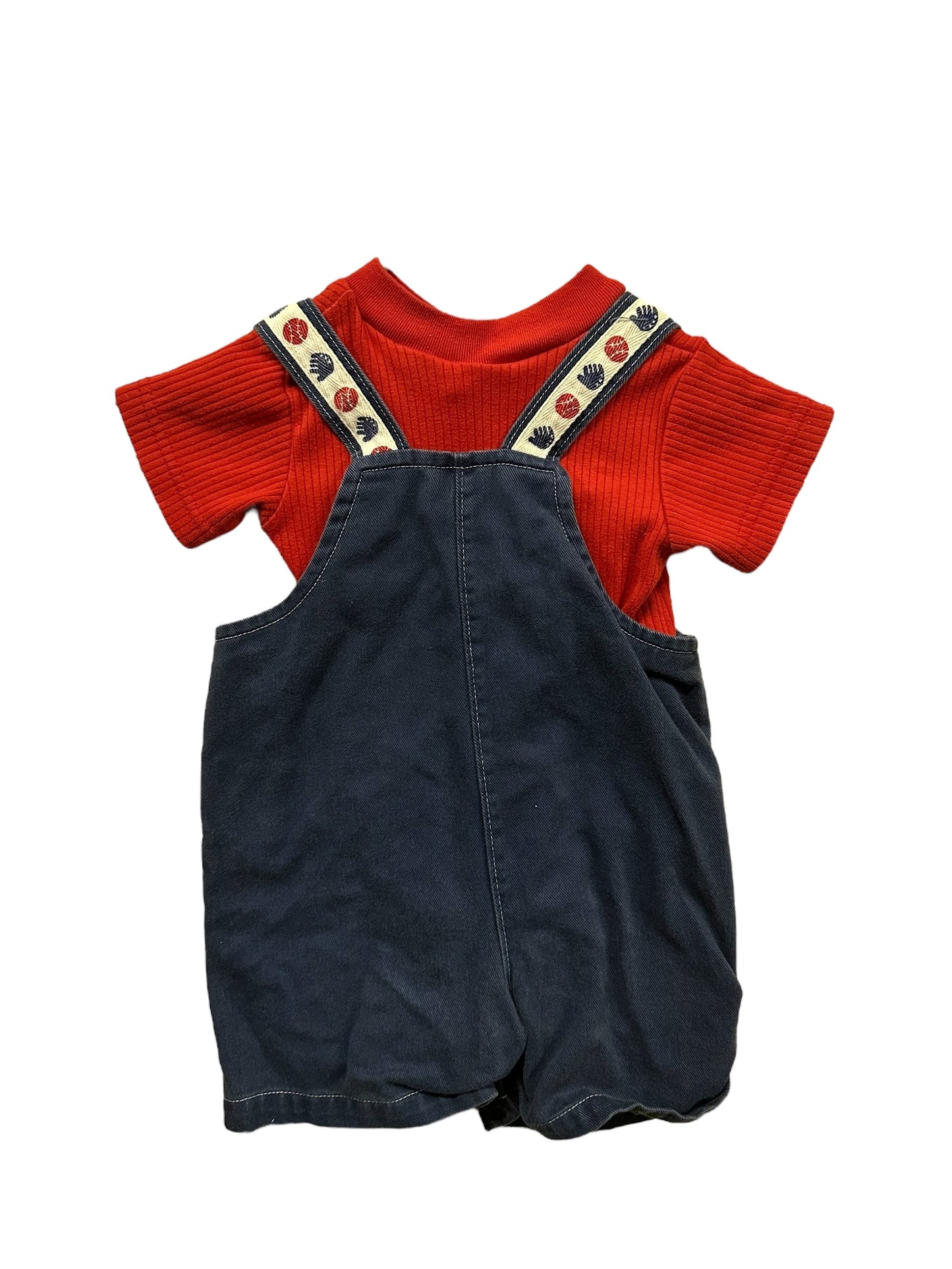 Winnie the Pooh Shortalls Baseball Set Blue