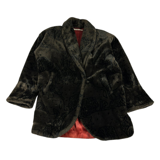 Vintage Donny Brook Jacket Brown Jaguars Faux Fur