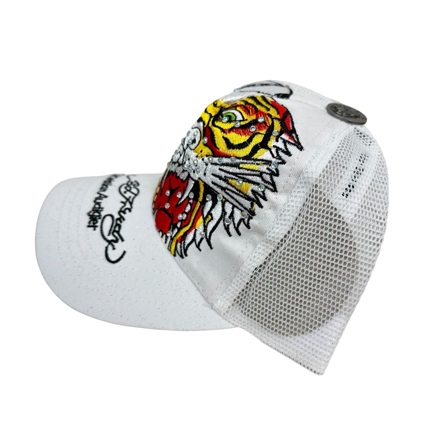 Ed Hardy Skull Tiger Rhinestone Trucker Hat