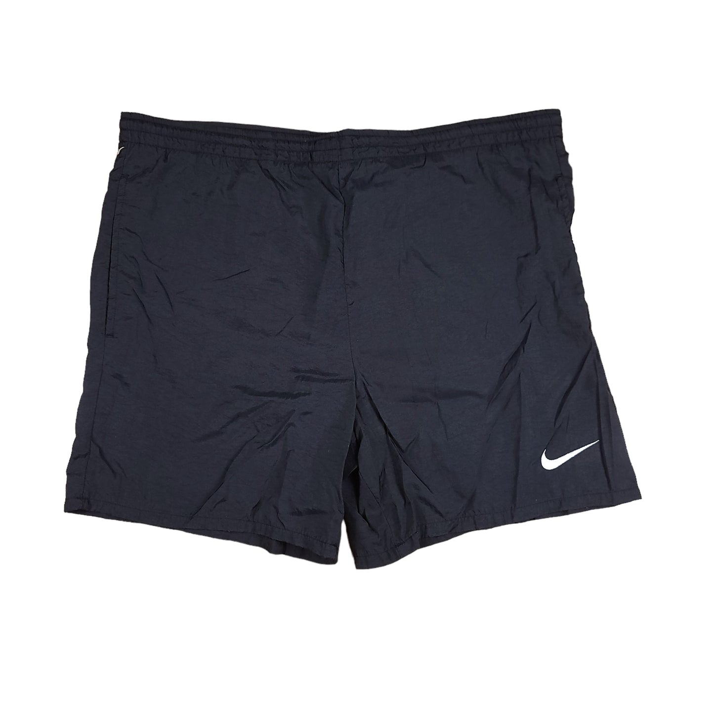 Vintage Black Nike Big Swoosh Nylon Shorts