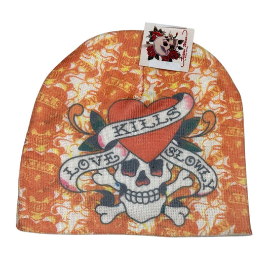 Tattoo Wear Love Kills Crossbones Beanie Hat Y2K Vintage Tattoo