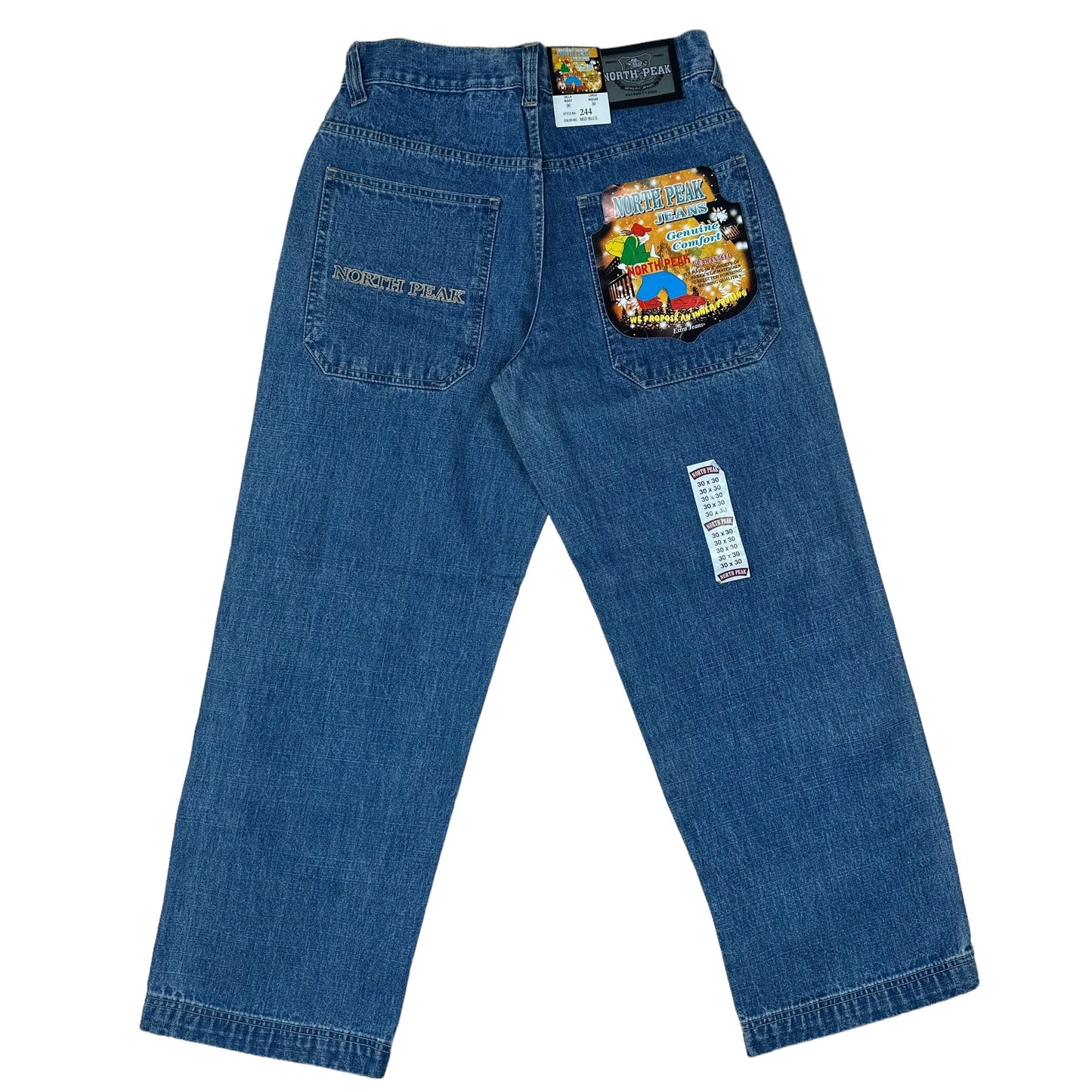 Vintage Y2K North Peak Front Zip Blue Denim Pants