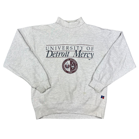 Vintage University of Detroit Mercy Gray Russell Athletic Turtle Neck Sweatshirt