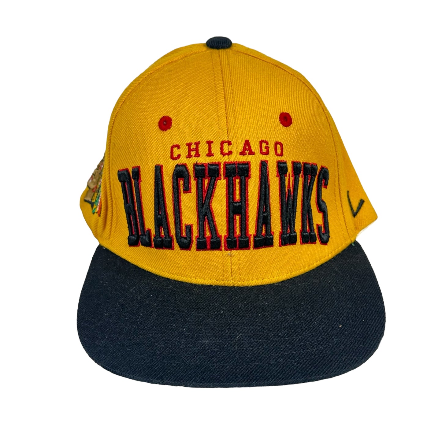 Vintage Chicago Blackhawks Yellow Zephyr Snap Back Hat