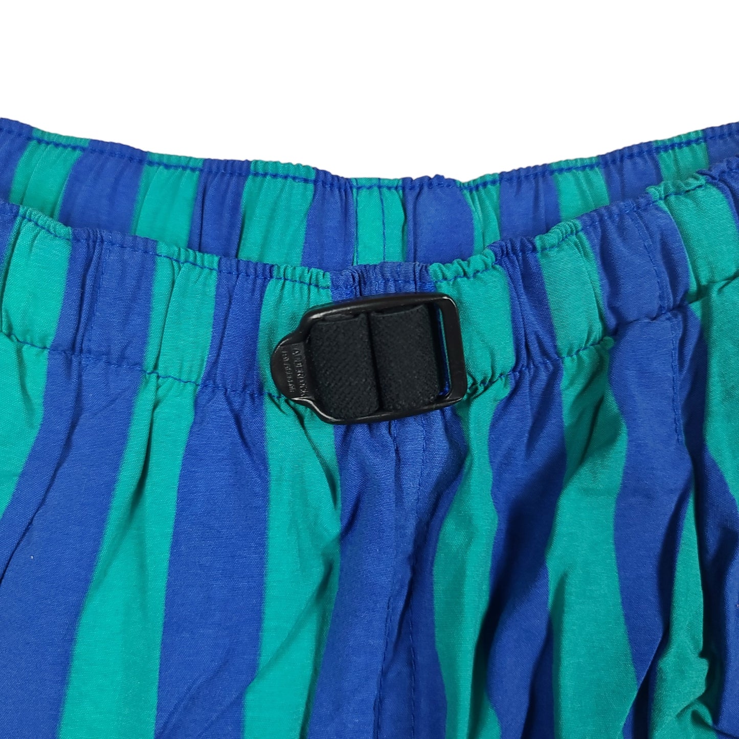 Vintage Columbia Blue Green Striped Nylon Shorts