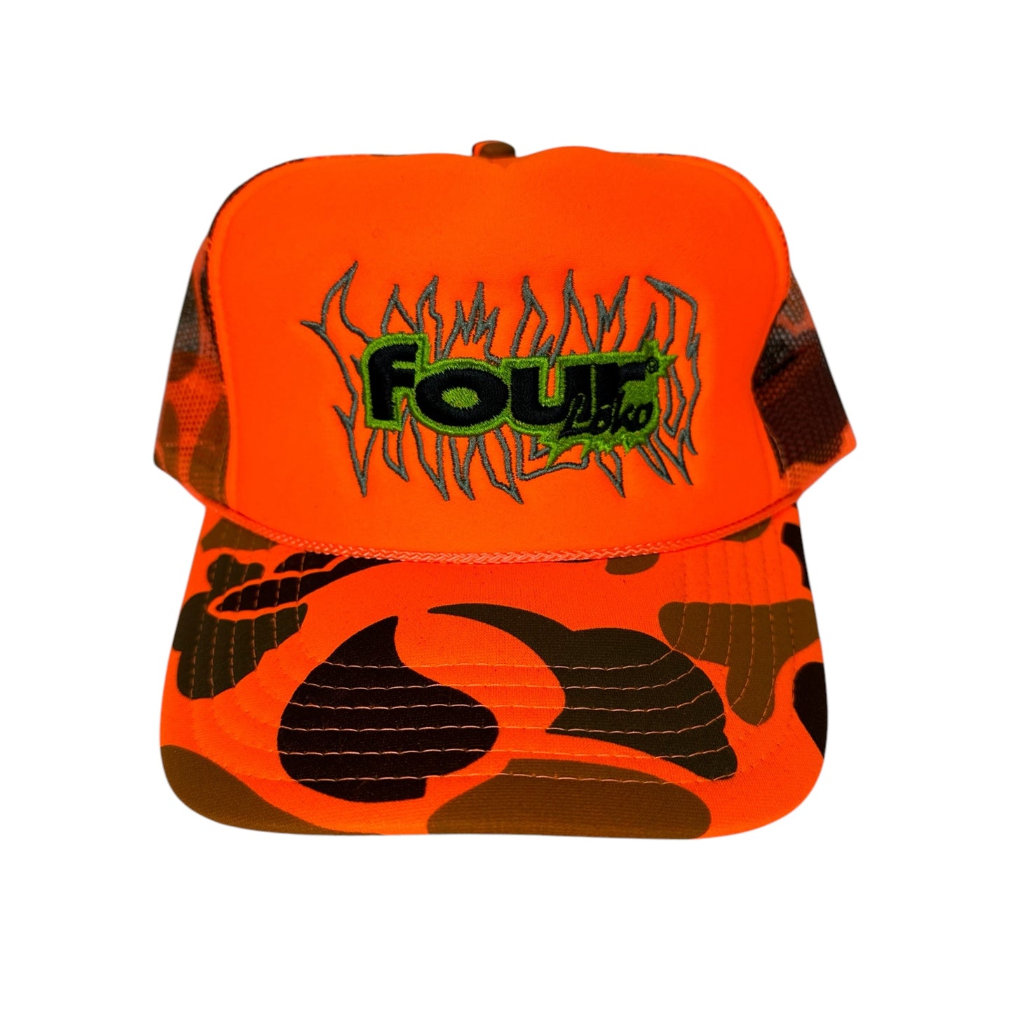 Four Loko Trucker Hat Orange Camo