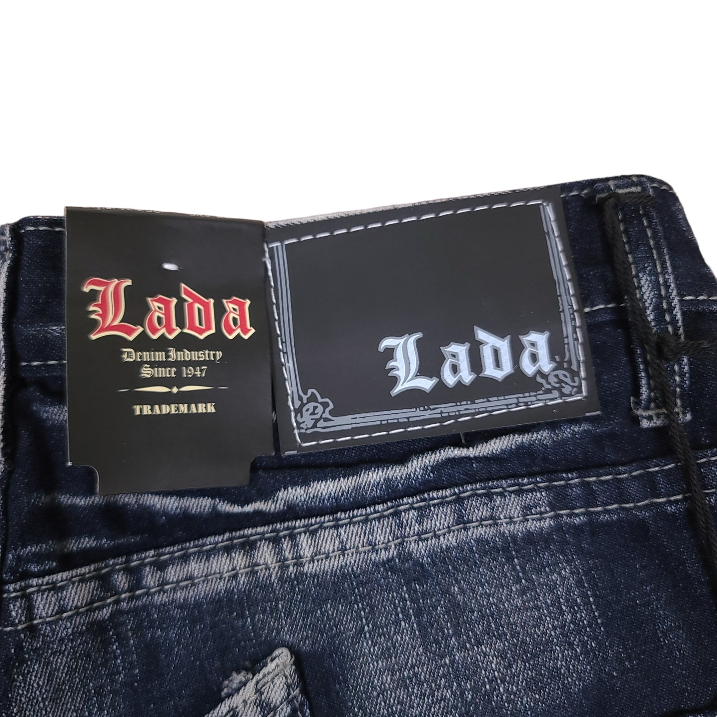 Vintage Y2K Blue Lada Embrodiered Denim Shorts