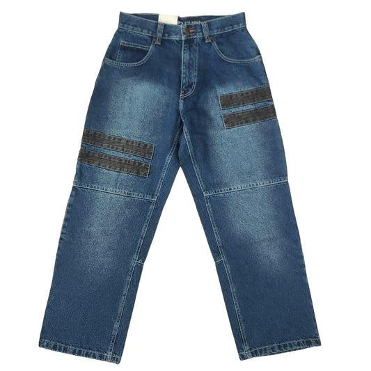 Vintage Y2K Blue Ice Pole Black Line Denim Pants