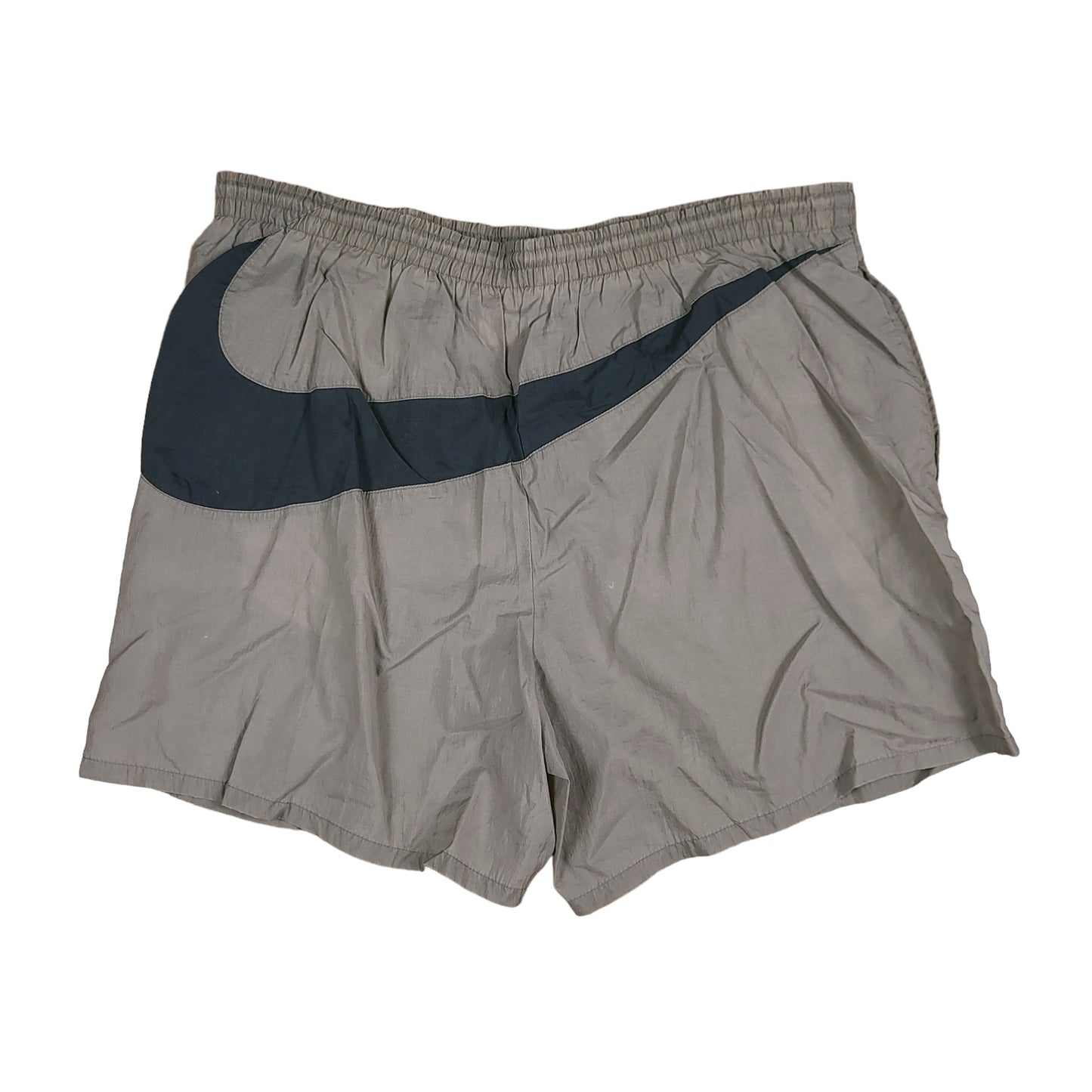 Vintage Nike Brown/Gray Big Swoosh Nylon Shorts