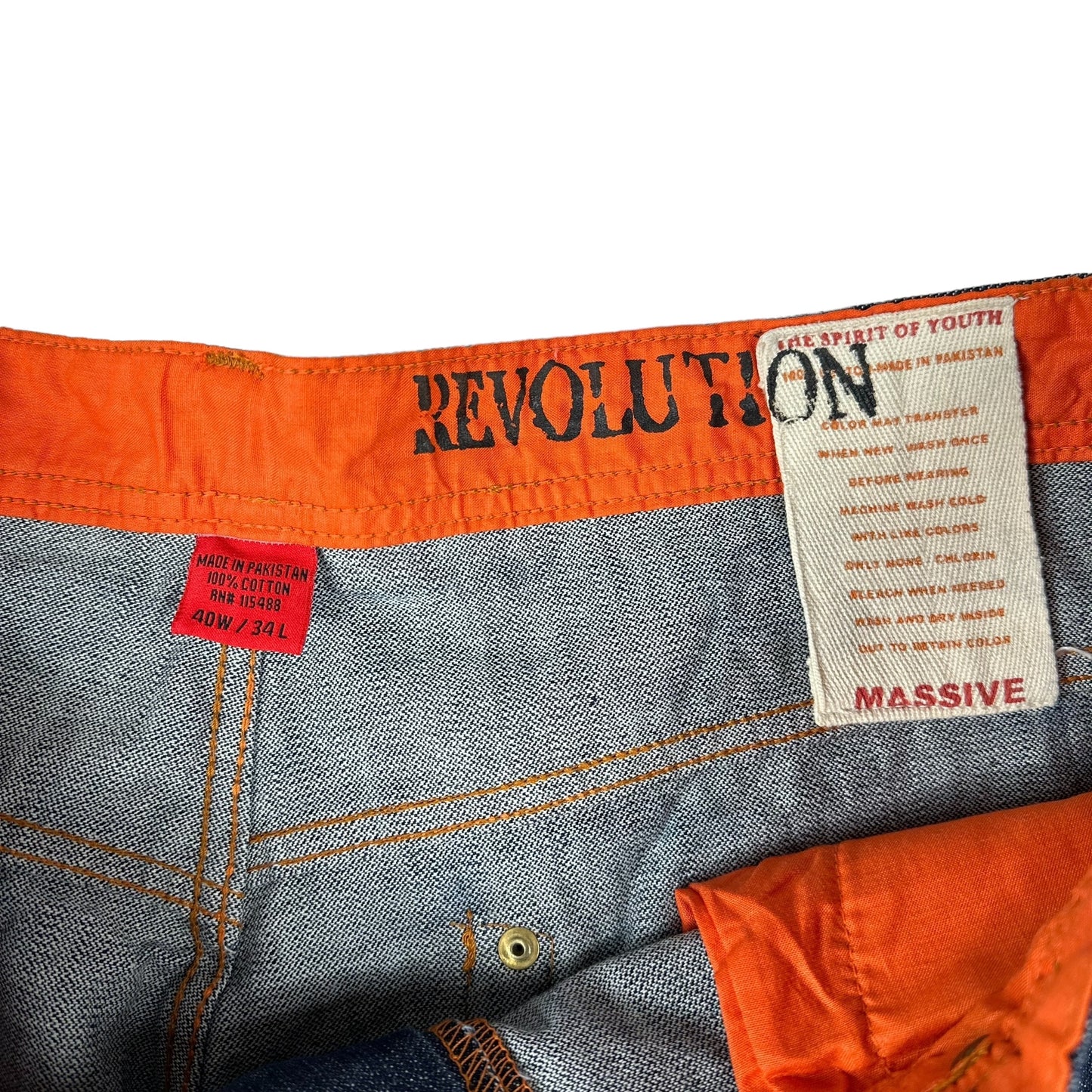 Vintage Y2K Revolution Blue Denim Embroidered Pants